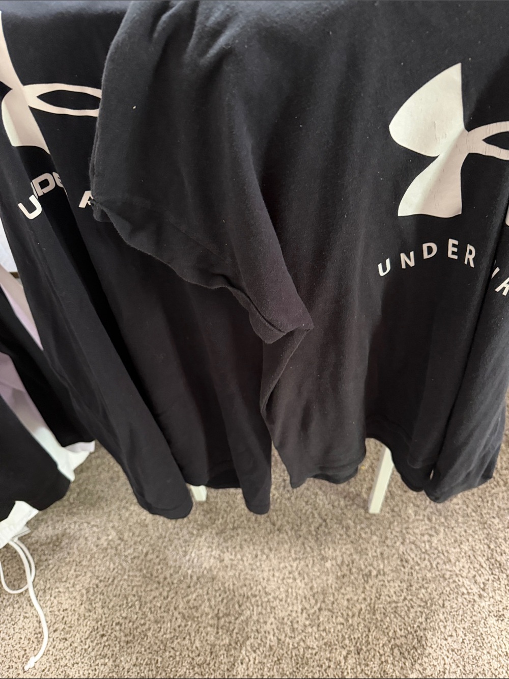 Under Armour Black Tee with White Logo tees women